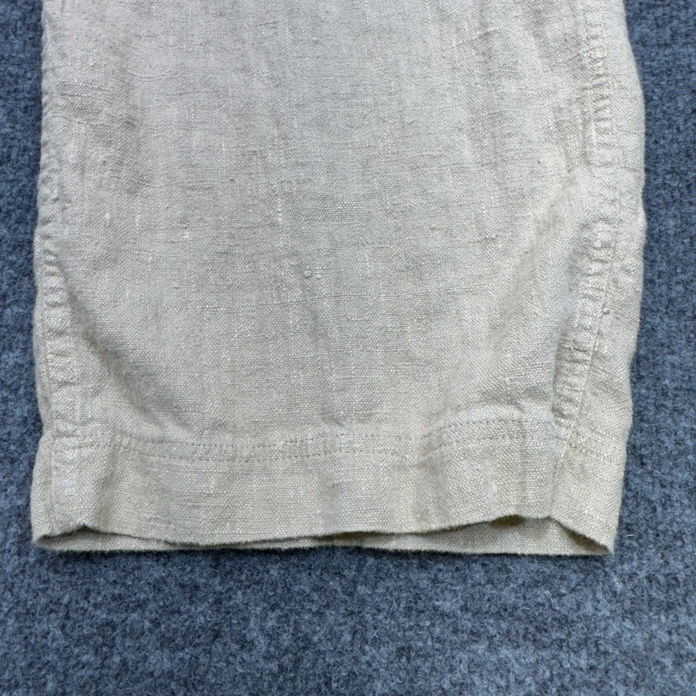 Vintage Polo Ralph Lauren Linen Buckle Back Pants Mens 34 Beige Wide Leg Deck